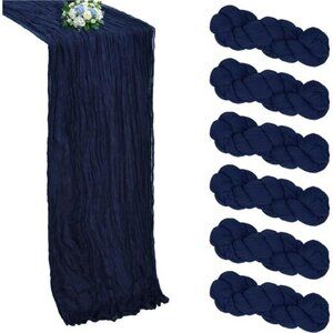 6 pack navy blue cheesecloth table runner 10ft gauze fabric wedding party decor